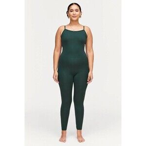 girlfriend collective Women's Cami Unitard in Moss Green Size MEDIUM